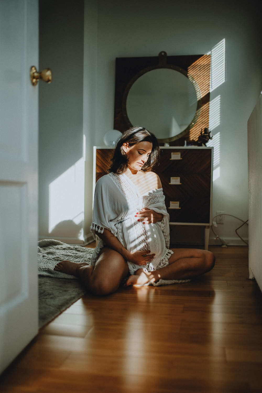 A Maternity Photoshoot At Home in Brooklyn Lucie B. Photography