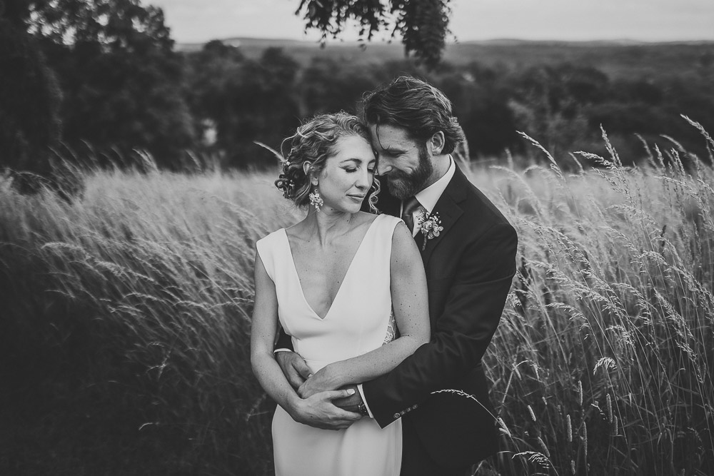 Bride and groom at red maple vineyard wedding in hudson valley