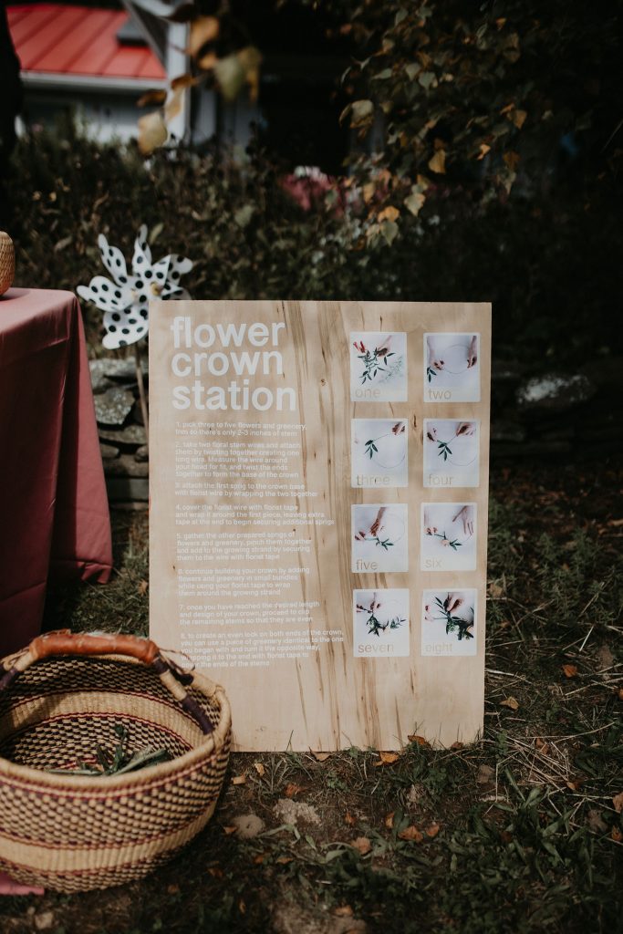 colorful and bohemian details colorful ceremony at fall wedding in Hudson Valley