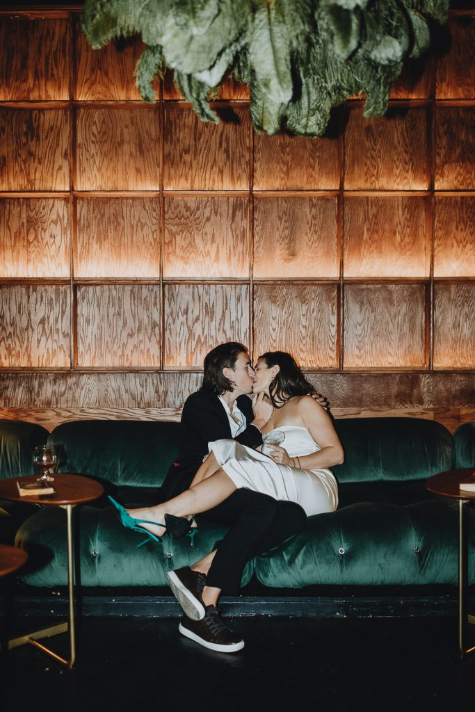 Engagement photoshoot in nyc bar