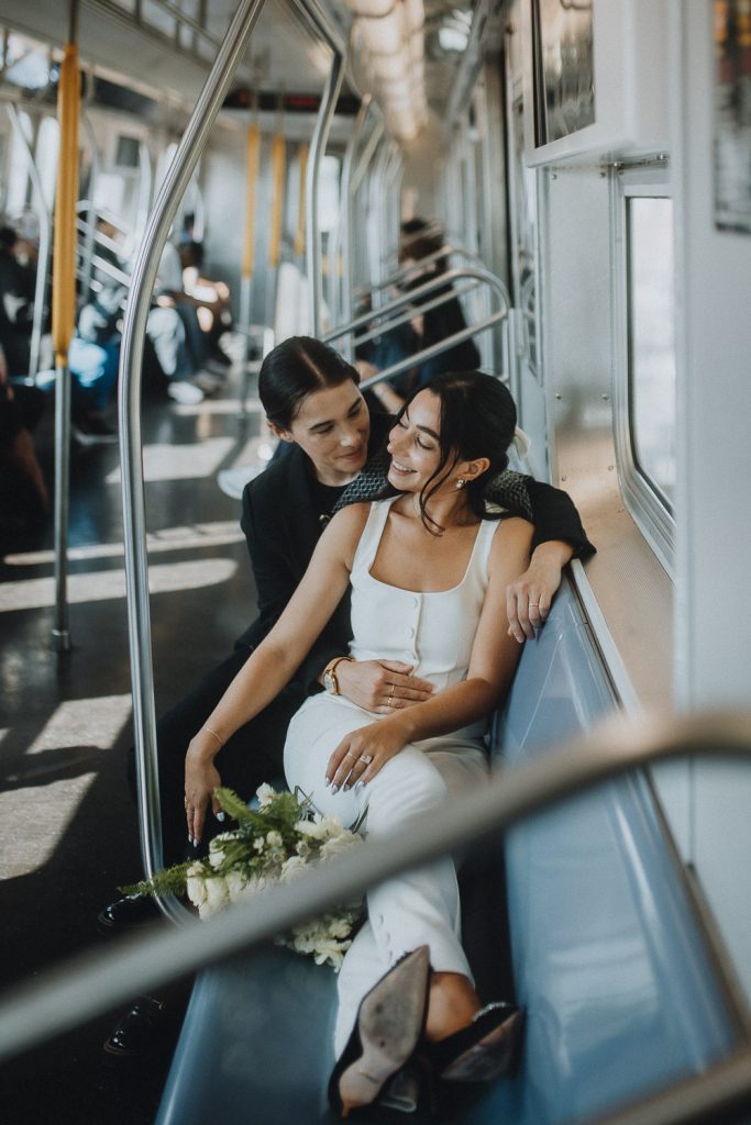 NYC elopement of lesbian couple - by Lucie B. Photo brooklyn wedding photographer