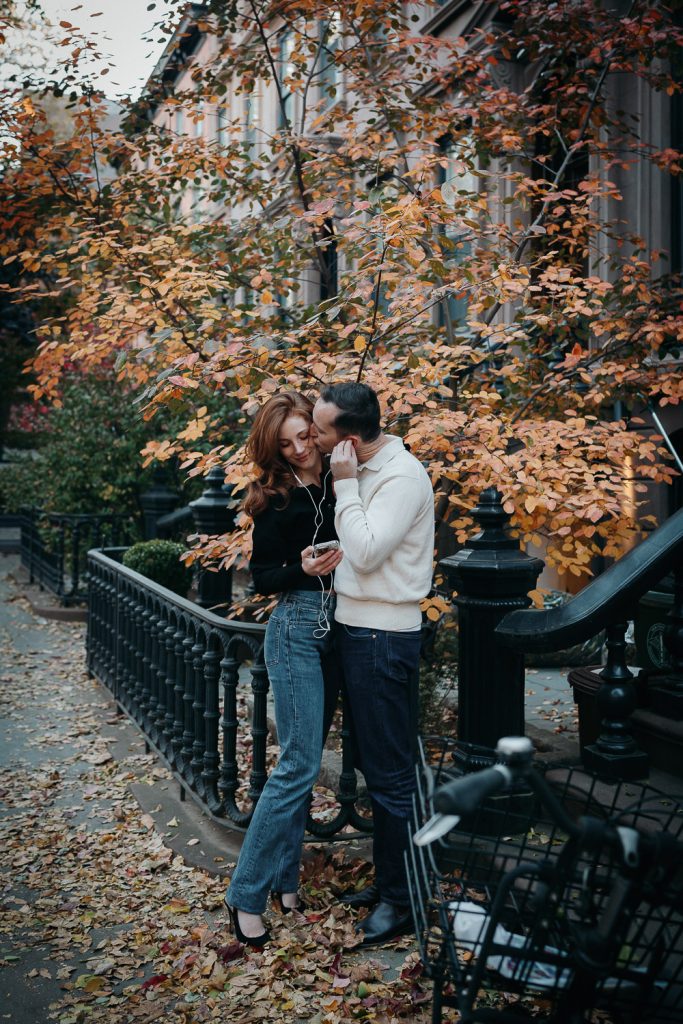 Fall engagement session in cobble hill brooklyn