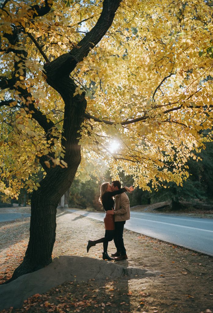 Fall engagement photoshoot in central park