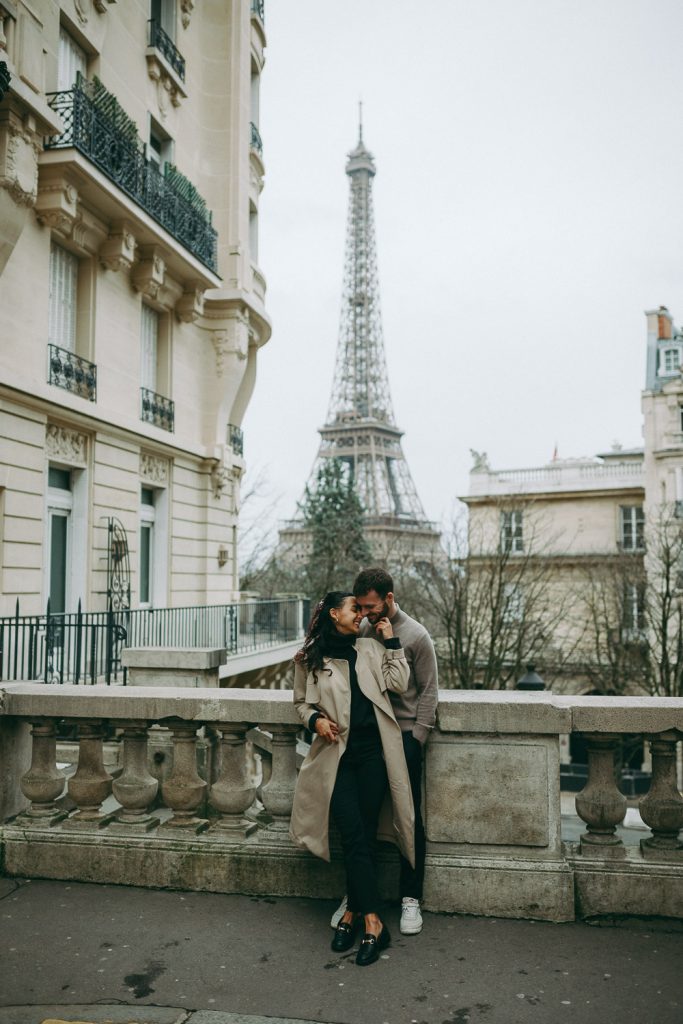 Couple session in paris by eiffel tower