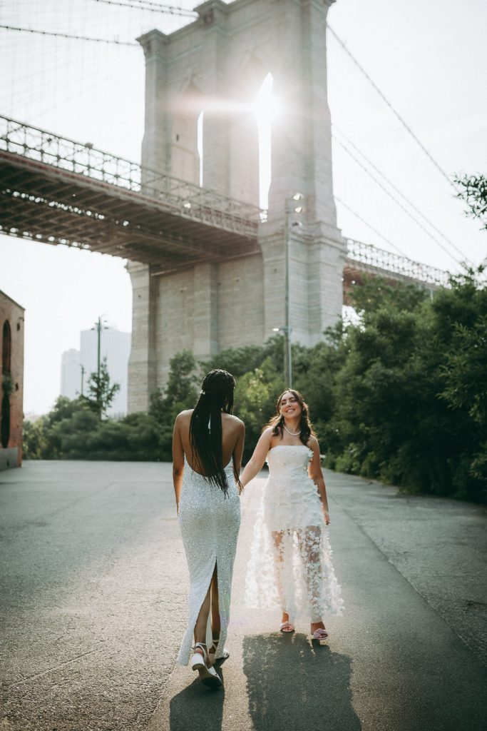 Queer couple during nyc elopement