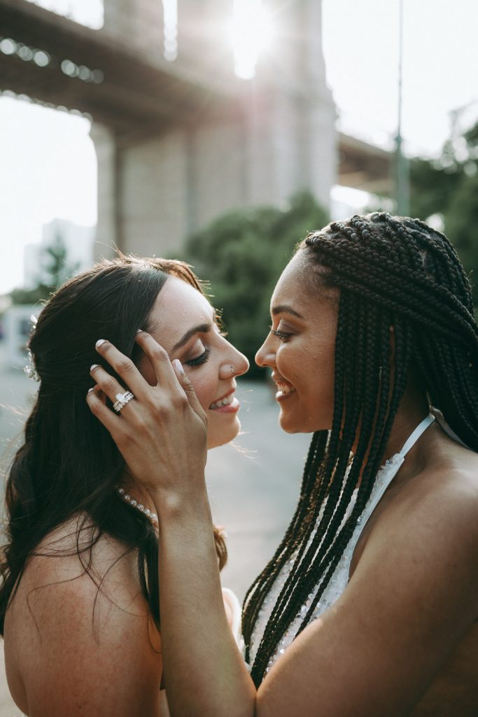 Queer couple during nyc elopement