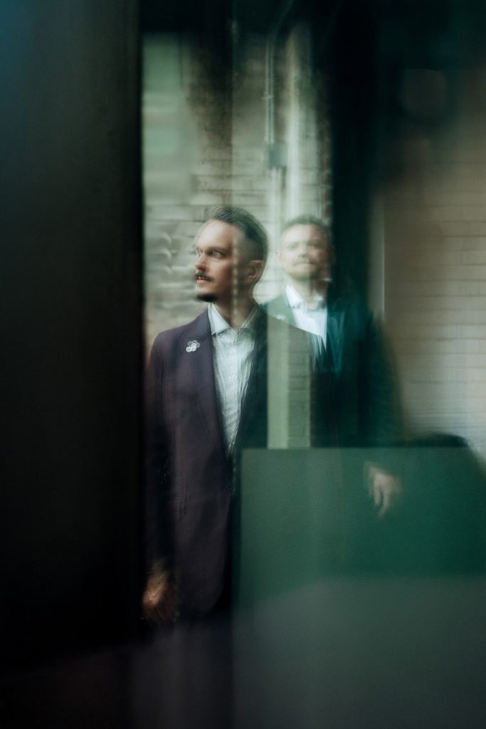 Gay male couple at nyc elopement