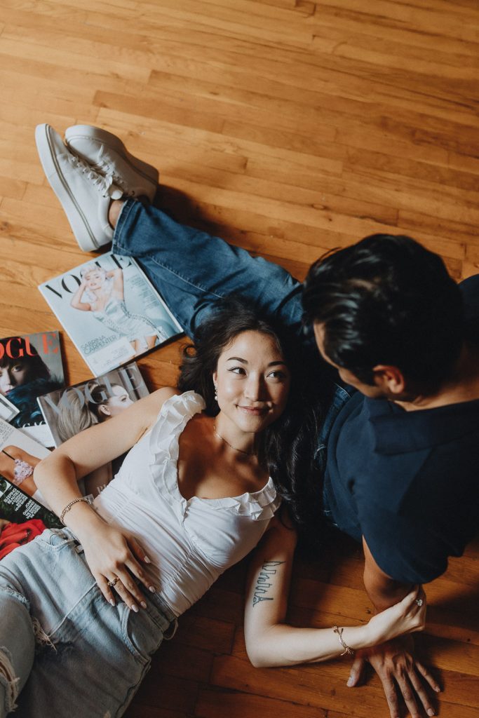 Engagement photoshoot at home in nyc