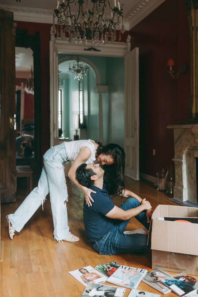 Engagement photoshoot at home in nyc