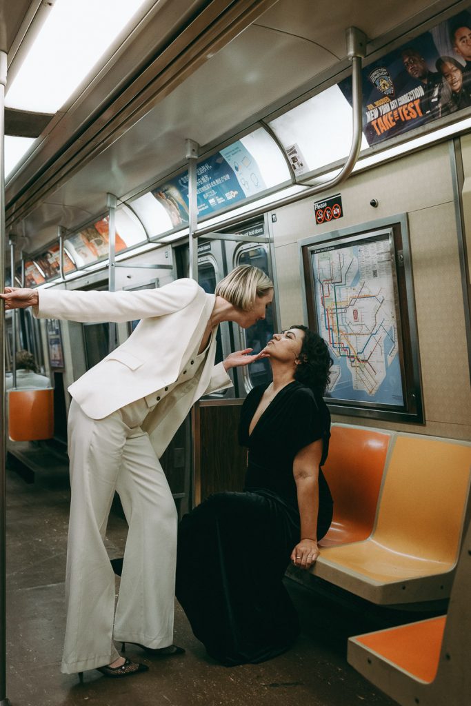 Queer elopement wedding in nyc subway