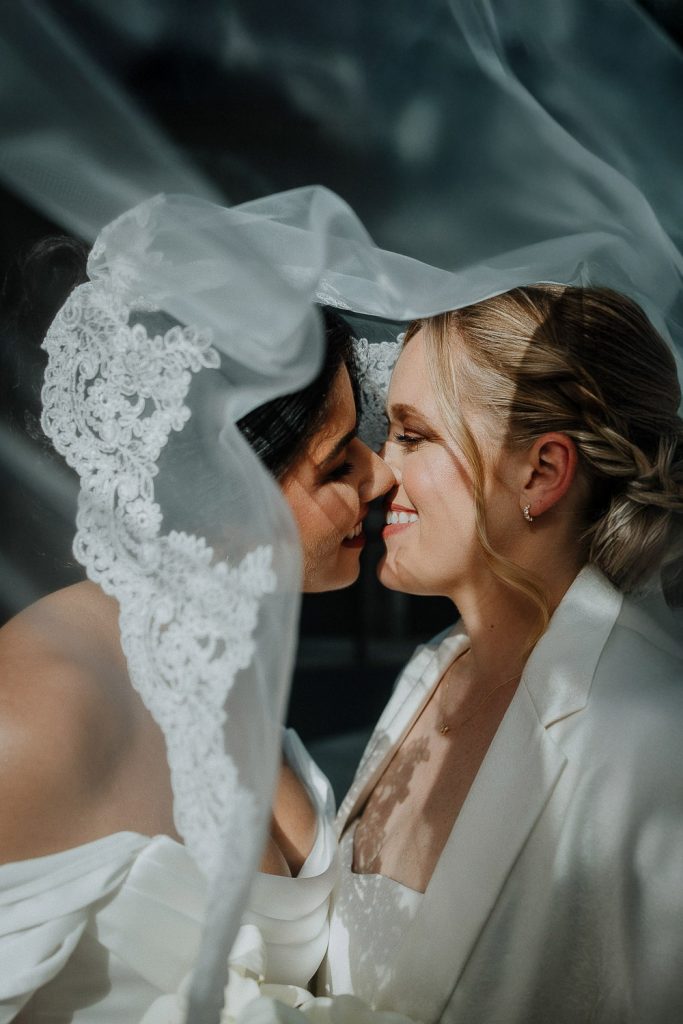 Queer garden wedding at milk and roses in brooklyn