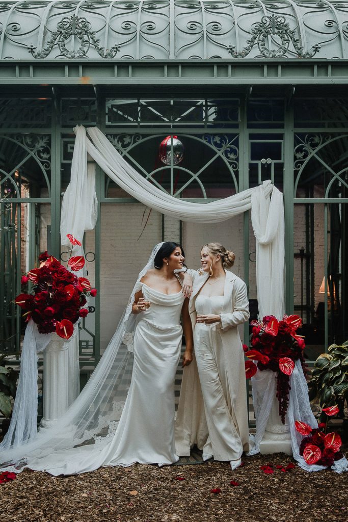 Queer garden wedding at milk and roses in brooklyn