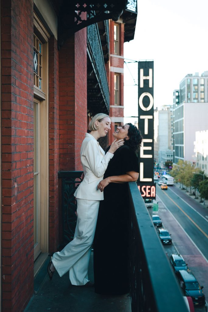 Queer elopement wedding at the chelsea hotel in nyc
