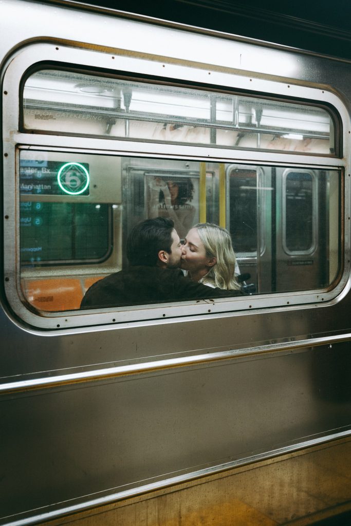 NYC elopement photoshoot in subway